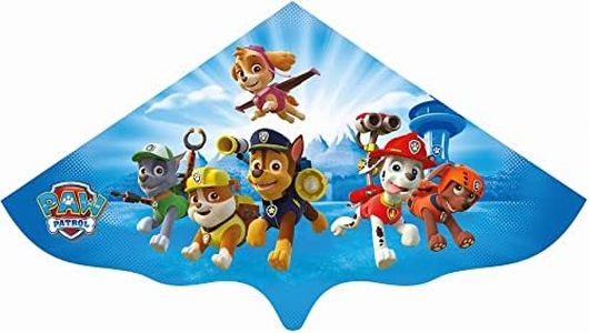 Paul Günther 1219 - Cerf-volant pour enfants avec motif Paw Patrol, cerf-volant à une corde en film PE robuste pour enfants à partir de 4 ans, avec poignée et corde, taille env. 115 x 63 cm