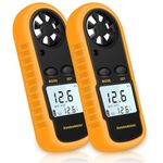 NICE-POWER Handheld Anemometer, Digital Wind Speed Meter Air Flow Velocity Tester for Measuring Wind Speed Temperature and Wind Chill, Portable Wind Gauge for HAVC Drone Sailing Fishing(2PCS)