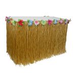 JEKANEL Table Grass Skirt for Hawaiian Hula Luau Party Decoration Table Decor Supplies (Festucine, 9 ft)