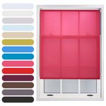 FURNISHED Daylight Roller Blind Trimmable Blinds Window Shade - Easy Install Non-blackout Fabric Complete Roller Blind Kit for Kitchen Living Room Bedroom, Fuchsia Pink, 60W x 165H cm