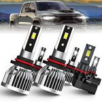 SPBRTBUB compatible with 2016 2017 2018 DODGE RAM 1500 2500 3500 With Projector LED Headlight Bulbs Front Bulb Light Leds, 9005/HB3/H10 + 9005 High/Low Beam + 91459006 Fog Lights, Pack of 6