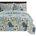 Elena Twin XL Size, Over-Sized Quilt 2pc set, Luxury Microfiber Printed Coverlet by sheetsnthings