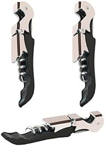 Professional Waiter Corkscrew Wine Openers Set (2 PCS),Upgraded With Heavy Duty Stainless Steel Hinges Wine Key for Restaurant Waiters, Sommelier, Bartenders (Black 2 Packs)