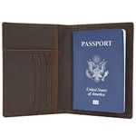 Polare Men's Slim RFID Blocking Leather Passport Holder Travel Bifold Wallet