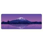 Extended Gaming Mouse Pad, Large Mouse Mat Desk Pad, Big Computer Keyboard Mousepad, 3mm Thick Long Non-Slip Rubber Base, 31.5 X 11.8 Inch (Mount Fuji Purple)