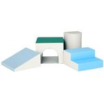 Qaba Foam Climbing Blocks for Toddlers, Kids Modular Play Set for Baby Children, Soft Play Equipment for Crawling Sliding, Easy-to-clean Safe DIY Creative, Multicolor