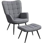 Topeakmart Accent Chair with Ottoma