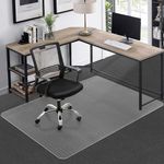 SHAREWIN Chair Mat for Carpet Floor, 36” x 48” Computer Chair Mats for Home & Office, Flat Without Curling Slip Resistant Heavy Duty Protector Carpeted Floors Transparent, Clear