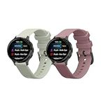 kwmobile Straps Compatible with Garmin Venu 3S Straps - 2X Replacement Silicone Watch Bands - Pastel Green/Lavender