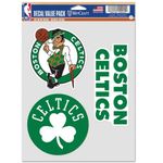 Wincraft NBA Boston Celtics Decal Multi Use Fan 3 Pack, Team Colors, One Size