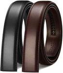 CHAOREN Ratchet Belt Replacement Strap 1 3/8”, Leather Belt Strap 2 Set for 40MM Slide Click Buckle