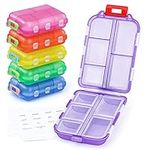 6 Pack Small Travel Pill Organizer 