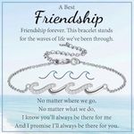KORAS Friendship Bracelet, Wave Charm Bracelet Friendship Gifts for Women Girls, Gifts for Best Friends Birthday Christmas Graduation