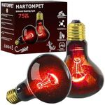 HARTOMPET 75W Infrared Basking Spot Light Bulbs for Reptiles&Amphibians,Suitable for Bearded Dragons, Snakes, Turtles&Lizards, Red Heat Lamp Bulbs Ideal for Pet Brooders,Reptile Terrarium&Turtle Tank