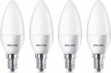 Philips LED Energy Saving 5.5W Frosted Candle E14 Non-Dim Warm White - 4pack