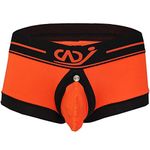 YiZYiF Mens Low Rise Boxers Briefs Shorts Underwear Underpants Color Matched Orange Small