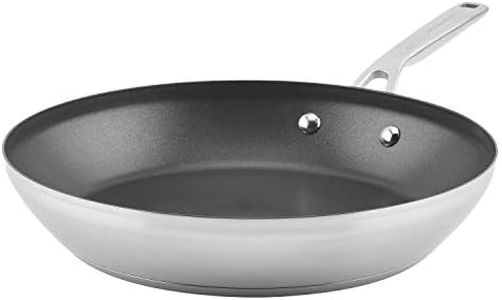 KitchenAid 3-Ply Base Brushed Stainless Steel Nonstick Fry Pan/Skillet, 12 Inch