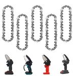 WIRSHO 5Pcs Chainsaw Chain with 28 Drive Links for 4 Inch Bar, 1/4" LP | 1.1mm (0.043") | 28 TG, 1/4" Mini Chainsaw Chain for 4inch Mini Handheld Chain Saw, Replacement Saw Chain for Tree Trimming