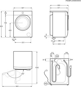 AEG 7000 Freestanding Washer Dryer 8kg – White Laundry Machine