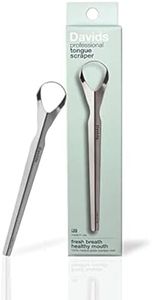 Davids Tongue Scraper for Adults and Kids, 100% Medical Grade Professional Stainless Steel Tongue Scraper, Made in USA