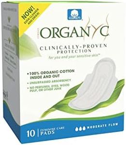 Organyc 100% Certified Organic Cotton Feminine Pads, Moderate Flow, 10 Count