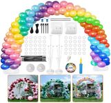 JaraSara 10Ft Balloon Arch Kit and Balloon Pump, 2 PCS Balloon Stand,Balloon Arch Kit with Balloons Included 100Pcs Metal Balloons for Wedding Baby Shower Graduation Birthday Party Supplies Decoration