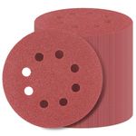 100 PCS 5 Inch Sanding Disc 80 Grit, 8 Hole Sandpaper Hook and Loop Sanding Pads Round Orbital Sandpaper for Random Orbital Sander