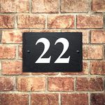 Slate House Signs Personalised Door Number Plaques for Wall Outside UV Printed Natural Slate Rustic Choice of 5 Sizes 6 Fonts Ideal For Home, Office, Gate, Porch(15X10cm Rectangle, Number)