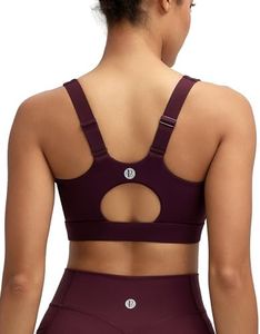 RUNNING GIRL Sports Bras for Women High Support, Adjustable Straps High Impact Molded Cup Sports Bra with Sewn in Pads(WX3115Maroon,S)