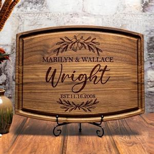 Personalized Cutting Board - Custom Engraved Wood Charcuterie Board - Customized Bridal Shower, Wedding, Engagement, Anniversary and Housewarming Gifts - Best Gift Idea for Couples, Parents, Family