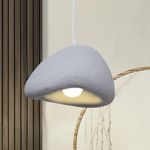 Bamodi Wabi Sabi Light - Grey Pendant Light Fixture for Kitchen Island, Made from Durable Polystyrene, Adjustable Hanging Light Fixture, Unique Umbrella Shape Design, Size: 11.8 x 11.8 x 7.9