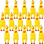 Gejoy 15 Pcs Rubber Chicken Screaming Chicken Queeze Novelty Squeaky Noise Shrilling Shrieking Squawking Chicken Noisemaker Novelty Gadget for Dogs Pets, 6.3 Inch(Yellow)