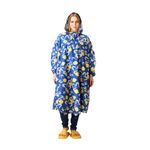 Zeel Unisex Outdoor Rain Poncho for Adult, Waterproof, Lightweight & Packable, Polyester Pullover Full Sleeves Hooded Rainwear, Raincoat for Camping, Hiking, Travelling (AZ32, Free Size, Blue)