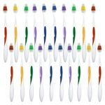 DecorRack 20 Toothbrushes Affordable Bulk Pack of Disposable Manual Tooth Brushes for Travel, Hotel, Guest, Good for Single Use, Detailing, Cleaning -BPA FREE- Plastic Toothbrush (Assorted Set of 20)