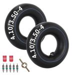 4.10/3.50-4 Inner Tube,Butyl Rubber Tube For Lawn Garden Wheelbarrows,Go Kart,Mini Bike,Hand Trucks,Snowblowers,Garden Cart,Heavy Duty 4.10-4 3.50-4 Tube With TR87 Bent Valve （2 Packs）