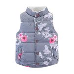 Mud Kingdom Girls' Floral Faux Fur Cute Vests Outerwear Size 6