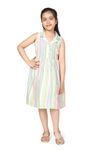 Fashion Dream Girls Striped Fit and Flare Dresses (FDGFRK00243 MUL 36_Multicolor_11-12 Yrs)