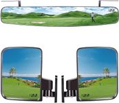 10L0L Golf Cart Folding Side Mirror and Panoramic Rear View Mirror Kit for EZGO, Club Car, Yamaha