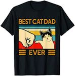 VidiAmazing Best Cat Dad Ever T-Shirt Funny Cat Daddy Father Day Gift T-Shirt ds006O Black