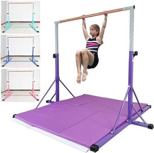 FC FUNCHEER Gymnastics bar,5FT/6FT Horizontal Bars, Adjutable Gymnastic Bar for Kids Ages 5-20, 35.4" to 59"/45" to 71", Weight Limit 500 LBS,Home Gym Equipment