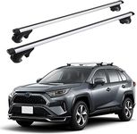 Car Roof Rack Cross Bars, Universal Fit Adjustable from 10" to 54" with Grooved Side Rails, Aluminum Cross Bar Replacement for Rooftop Cargo Carrier Bag Kayak Bike Snowboard