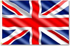 SHATCHI Large 5x3FT Union Jack Flag Britain National Flag New King Charles III Coronation Celebration Garden British Street Party Pub Outdoor Decorations, Red/Blue/White