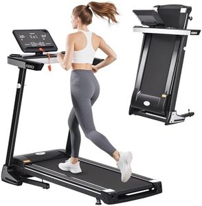 HOMCOM Folding Treadmill for Home, 1-12km/h Foldable Walking Running Treadmill Machine with 2HP Quiet Brushless Motor, 12 Preset Programs, Wheels and LCD Display, for Gym Office Fitness Exercise