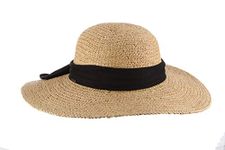 Scala Women's Big Brim Raffia Hat, Natural, One Size