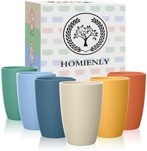 Homienly Wheat Straw Cups, Alternatives to Plastic Cups Reusable Set of 6, Unbreakable Drinking Cup Water Tumblers for Kitchen,Camping, Party, Dishwasher Safe Drinking Glasses Set(12 OZ, Colorful)