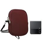 kwmobile Neoprene Phone Pouch Size XXS - 3/3,5" - Mini Universal Cell Sleeve Mobile Bag with Zipper, Wrist Strap - Bordeaux Violet