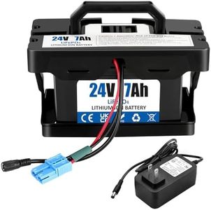 Mihobatt 24V 7Ah LiFePO4 Deep Cycle Rechargeable Battery with 2A Fast Charger, Long-Lasting Power for Ride-On Cars and Dynacraft Realtree UTVs