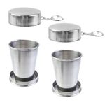 MTMTOOL Telescopic Stainless Steel Portable Outdoor Collapsible Cup with Metal Keychain for Travel,Camping,Picnic Pack of 2