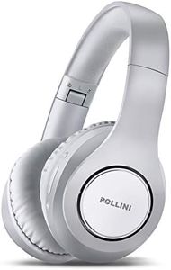 Bluetooth Headphones Over Ear, Pollini Wireless Headset V5.0 with Deep Bass, Soft Memory-Protein Earmuffs and Built-in Mic for iPhone/Android Cell Phone/PC/TV