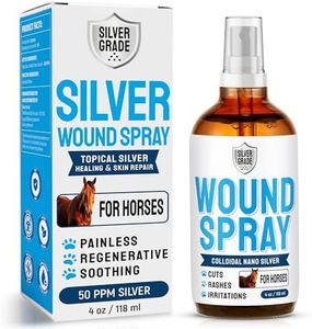 Horse Wound Care Spray with Silver – Wounds, Scratches, Cuts, Abrasions, Itching, Hot Spots, Skin Irritation – First Aid Solution and Breeds – 4 Oz